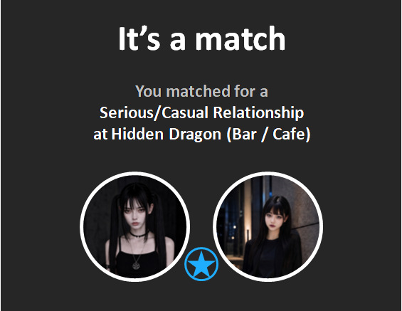 It's a Match screen
